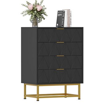 4 Drawer Fabric Dresser Organizer Chest, Small Storage for Bedroom, Closet