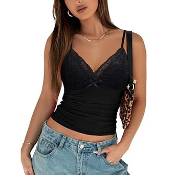 Avidlove Camisole Tops for Women Lace Cami Tank Tops Bralette Slim Going Out YK Top