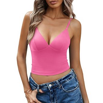 Avidlove Camisole Tops for Women V Neck Crop Tank Tops Y2K Cami Double Lined Going Out Summer