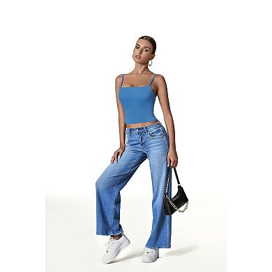 Avidlove Tank Tops for Women Square Neck Spaghetti Strap Double Lined Y2K Going Out Camisole Top