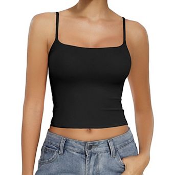 Avidlove Tank Tops for Women Square Neck Spaghetti Strap Double Lined Y2K Going Out Camisole Top