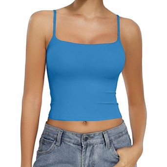 Avidlove Tank Tops for Women Square Neck Spaghetti Strap Double Lined Y2K Going Out Camisole Top