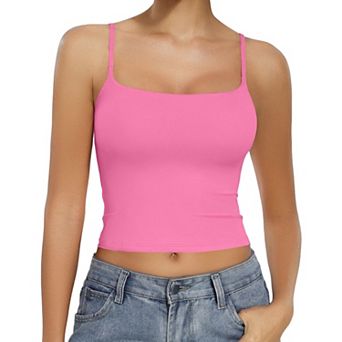 Avidlove Tank Tops for Women Square Neck Spaghetti Strap Double Lined Y2K Going Out Camisole Top