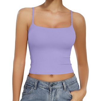 Avidlove Tank Tops for Women Square Neck Spaghetti Strap Double Lined Y2K Going Out Camisole Top