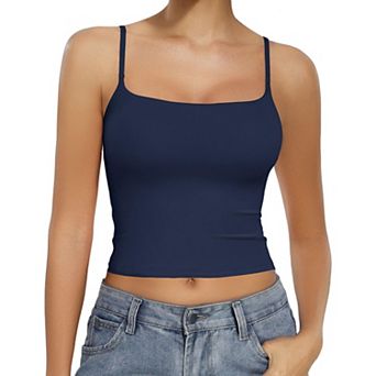 Avidlove Tank Tops for Women Square Neck Spaghetti Strap Double Lined Y2K Going Out Camisole Top