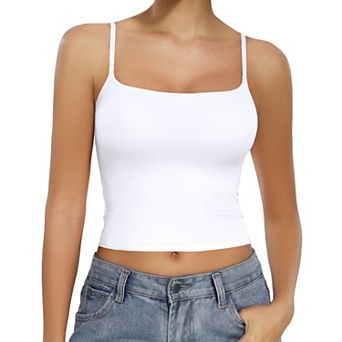 Avidlove Tank Tops for Women Square Neck Spaghetti Strap Double Lined Y2K Going Out Camisole Top