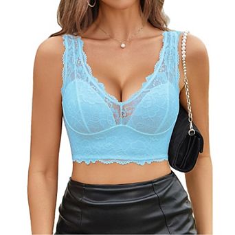 Avidlove Lace Bralettes Women Triangle Bra Unlined Crop Tops Lingerie Cami Tank Top