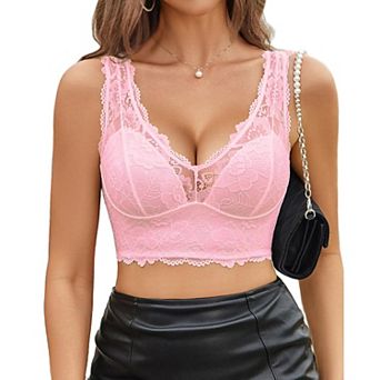 Avidlove Lace Bralettes Women Triangle Bra Unlined Crop Tops Lingerie Cami Tank Top