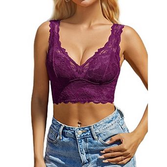 Avidlove Lace Bralettes Women Triangle Bra Unlined Crop Tops Lingerie Cami Tank Top
