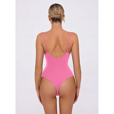Avidlove Body Suits for Womens Ruched V Neck Bodysuits Backless Double Lined Cami Going Out