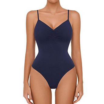 Avidlove Body Suits for Womens Ruched V Neck Bodysuits Backless Double Lined Cami Going Out