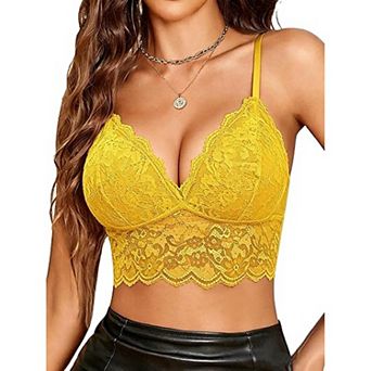 Avidlove Lace Tops for Women Bralettes V Neck Spaghetti Strap Going Out Halloween Crop Top