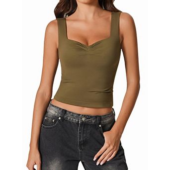 Avidlove Tank Top for Women Going Out Tops Square Neck Double Lined YK Cami Crop Cute Camisole