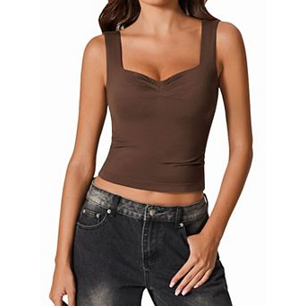 Avidlove Tank Top for Women Going Out Tops Square Neck Double Lined YK Cami Crop Cute Camisole