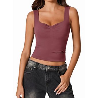 Avidlove Tank Top for Women Going Out Tops Square Neck Double Lined YK Cami Crop Cute Camisole