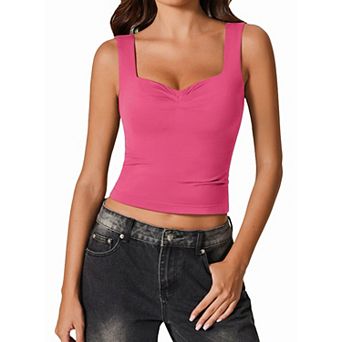 Avidlove Tank Top for Women Going Out Tops Square Neck Double Lined YK Cami Crop Cute Camisole