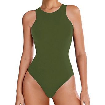 Avidlove Tank Top Body Suits Sleeveless Bodysuit for Women Racer Back Mock Neck Women Bodysuit