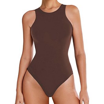 Avidlove Tank Top Body Suits Sleeveless Bodysuit for Women Racer Back Mock Neck Women Bodysuit