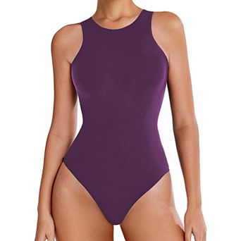 Avidlove Tank Top Body Suits Sleeveless Bodysuit for Women Racer Back Mock Neck Women Bodysuit