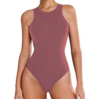 Avidlove Tank Top Body Suits Sleeveless Bodysuit for Women Racer Back Mock Neck Women Bodysuit