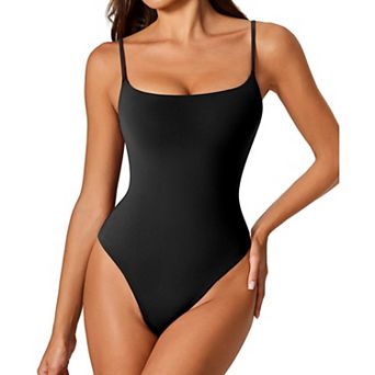 Avidlove Bodysuits for Women Square Neck Bodysuit Sleeveless Body Suit Thong Body Suits Caim