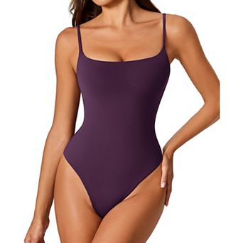 Avidlove Bodysuits for Women Square Neck Bodysuit Sleeveless Body Suit Thong Body Suits Caim