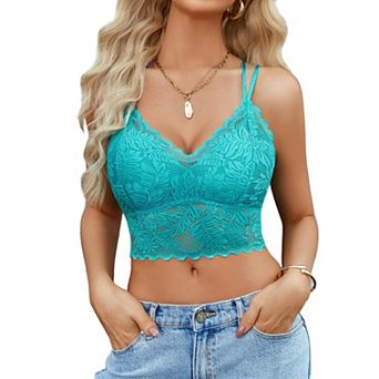 Avidlove Lace Tank Tops for Women Racerback Bralette V Neck Camisole Double Line Cute Comfy
