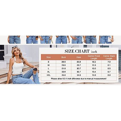 Avidlove Halter Tops for Women Double Lined Ribbed Crop Tank Top Backless Going Out Cami Slim