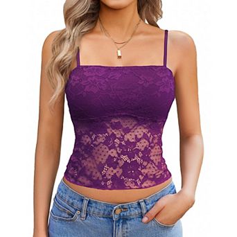 Avidlove Lace Camisole for Women Tank Top Going Out Y2K Fashion Top Lace Crop Tops Summer