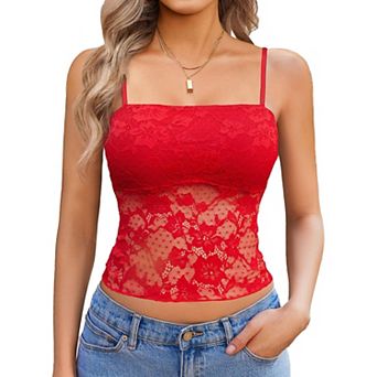 Avidlove Lace Camisole for Women Tank Top Going Out Y2K Fashion Top Lace Crop Tops Summer