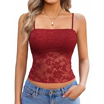 Avidlove Lace Camisole for Women Tank Top Going Out Y2K Fashion Top Lace Crop Tops Summer