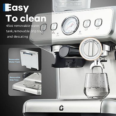 Espresso Machine With Built In Grinder 20 Bar Pressure and 2.8L Removable Water Tank