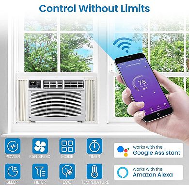 10000 BTU Smart Window Air Conditioner, Window AC Unit with Remote/App Control