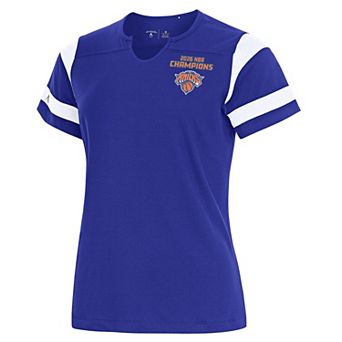 Women's Antigua New York Knicks 2026 NBA Champions Encounter Short Sleeve Top