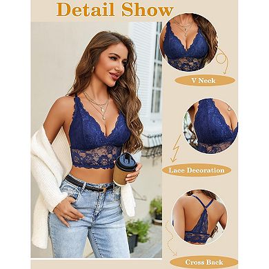Avidlove Bralettes for Women Lace Wireless Bra Adjustable Strap Racerback Camisole Crop Top
