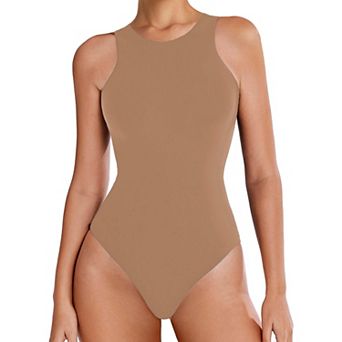 Avidlove Tank Top Body Suits Sleeveless Bodysuit for Women Racer Back Mock Neck Women Bodysuit