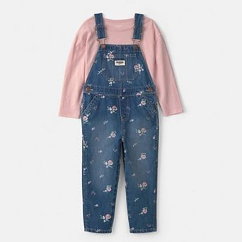 Toddler Girls OshKosh B'gosh® 2 pc Floral Overall & Long Sleeve Top Set