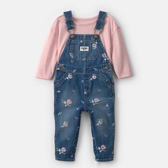 Boys OshKosh B'gosh® 2 pc Floral Overall & Long Sleeve Top Set