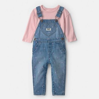 Boys OshKosh B'gosh® 2 pc Heart Overall & Long Sleeve Top Set