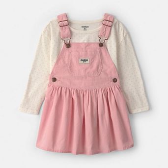 Toddler Girls OshKosh B'gosh® 2 pc Long Sleeve Top & Overall Dress Set