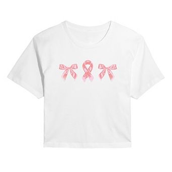 Juniors' Breast Cancer Awareness Cropped Tee