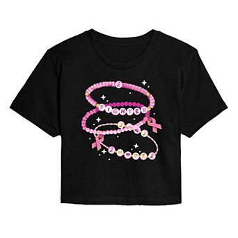 Juniors' Breast Cancer Awareness Cropped Tee