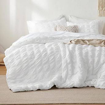 Bedsure Plaid Seersucker 7 pc Bed in a Bag Comforter Set