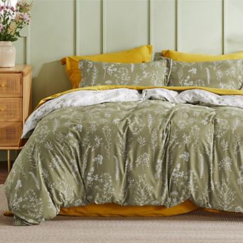 Bedsure Reversible Floral Patterned Duvet Cover Set with Pillowcases