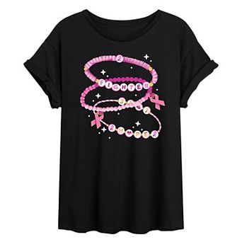 Juniors' Breast Cancer Awareness Oversized Tee
