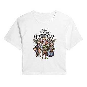 Juniors' Disney The Muppet Christmas Carol Cropped Tee