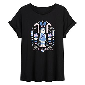 Juniors' Star Wars Chewbacca Scandinavian Christmas Oversized Tee