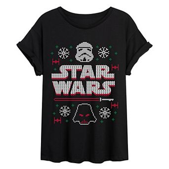 Juniors' Star Wars Stormtrooper & Darth Vader Oversized Tee