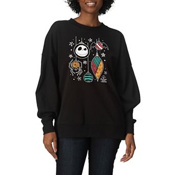 Women's Disney's The Nightmare Before Christmas Oversized Fleece Crew Sweatshirt