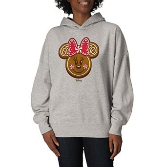 Women's Disney's Minnie Mouse Gingerbread Oversized Fleece Hoodie Sweatshirt